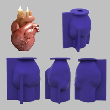 3D Kalp silikon kalıp Mum Balmumu Sabun Kalıp El Yapımı Reçine Kil Alçı Epoksi Kalıp DIY Kek Çikolata Dekorasyon Araçları