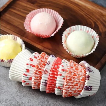 200 adet Baskılı Cupcake Kağıt Bardak Cupcake Liner Pişirme Muffin Kupası Vaka Ev Mutfak Pişirme Malzemeleri Kek Dekorasyon Parti Araçları