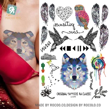 Rocooart LC878 Glitter Kurt Tatouage Kadınlar İçin Sahte Dövme Vücut Sanatı Geçici Dövme Etiket Kadın Flaş Tatuagem Göğüs Taty