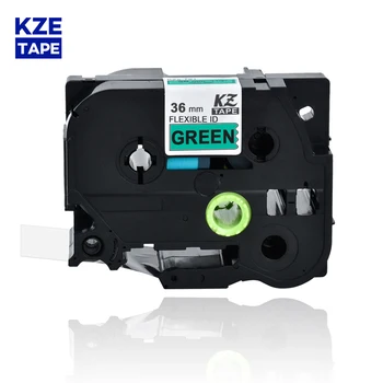 36mm Tze-FX761 Esnek etiket Siyah Yeşil Lamine etiket bant Esnek Kablo etiket bant s TzeFX761 Tze FX761 için dokunmatik PT