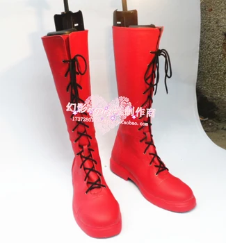 Puella Magi Madoka Magica Kaname Madoka Kırmızı Cadılar Bayramı Uzun Cosplay Ayakkabı Çizme H016