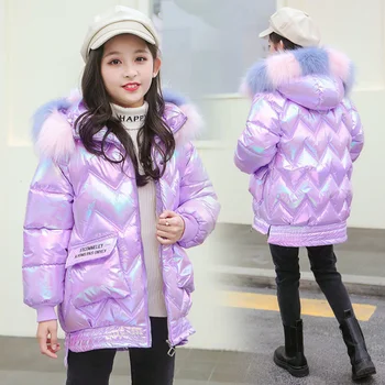 Yeni Kızlar Sıcak Kış Ceket Yapay Kürk Moda Çocuklar Kapüşonlu Ceket Ceket Kız Giyim Kız Elbise 3 4 5 6 7 10 12 Yıl