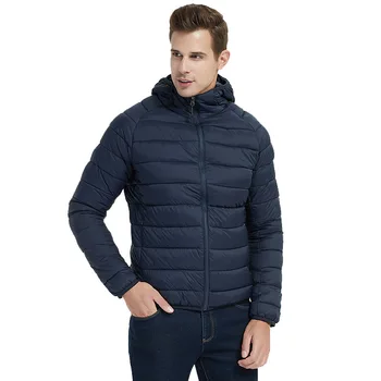 Kış ışık pamuk ceketler erkekler Marka yeni hafif Slim Fit sıcak kapüşonlu ceket moda rahat termal yastıklı Parka palto 3XL