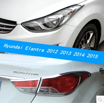 ABS Krom Araba Ön Far + Arka Kuyruk İşık Lamba Kapağı Trim Hyundai Elantra 2012 2013 2014 2015