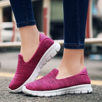 Kadın Açık Koşu Daireler Hafif Nefes spor ayakkabı Üzerinde Kayma Rahat Kadın Yürüyüş Sneakers flats