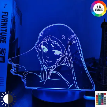 Anime 3d ışık Kakegurui Zorlayıcı Kumarbaz Runa Yomozuki Figürü Çocuklar için yatak odası dekoru Gece lambası Manga Hediye Odası Masa Lambası