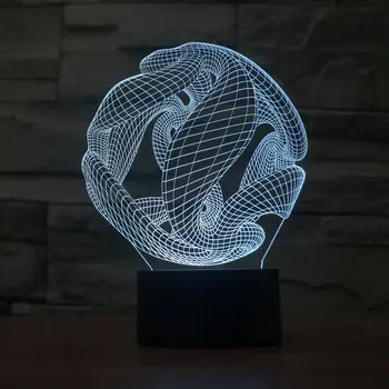 Akrilik lamba 3D yenilik ışık 7 renk değiştirme gece lambası yaratıcı dokunmatik masaüstü lambaları görsel ışık 3D lamba ev dekorasyon