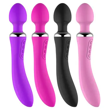 Çift kafa akıllı ısıtma vibratör kadın G noktası klitoris stimülasyon masajı USB şarj titreşimli oyuncaklar U1JD