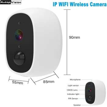Güvenlik IP Kamera WiFi Kablosuz 1080P şarj edilebilir pil Kamera Kızılötesi Gece Görüş Açık Kapalı 2 Yönlü Ses güvenlik kamerası
