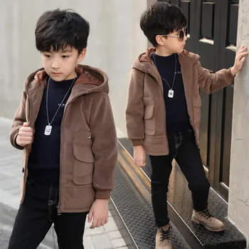 Çocuk Erkek Ceket Sonbahar Kış Yeni Koreli Çocuk Kalın Kaşmir Erkek Ceket