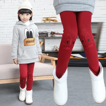 2019 Kış Kalınlaşma Kız Tayt Pantolon Pamuk Polar çocuk Uzun Pantolon Çocuklar rahat giyim Legging Kız Sıcak Kış