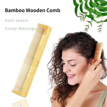 Özel logo Yüksek Kaliteli Bambu Saç Tarak Dayanıklı Anti Statik Saç Derisi Saç Bakımı Sağlıklı Ahşap Tarak Hediye