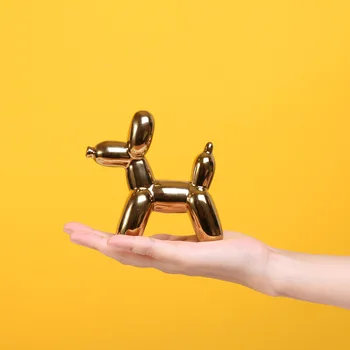 Iskandinav Seramik Altın Tavşan Balon Köpek Süs Yaratıcı Oturma Odası Dekorasyon Modern Dekor Düğün Hediyesi Sanat Heykel Mini