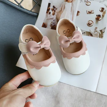 2021 Yeni İlmek deri ayakkabı Kız Bebek Ayakkabıları 1-8 Yaşında Kaymaz Yumuşak Taban Bahar Küçük Kızlar tek ayakkabı E419