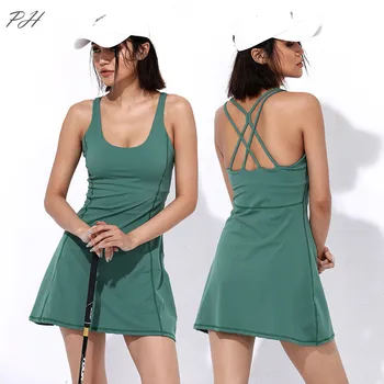 Çıplak Duygu Golf Elbise Kadın Tenis Badminton Spor Elbise Nefes Yoga Koşu Tenis Etek ve Şort İki parçalı Set