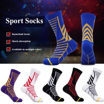 Profesyonel spor çoraplar Erkekler Elite Spor Basketbol Koşu Çorap Renk Pamuk Nefes Kalın Yastık Sıkıştırma Ekip Çorap
