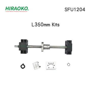 SFU1204 350mm RM1204 Ballscrew seti BK10-BF10 End destek HD1204 Somun braketi 6.35 * 8mm kaplin