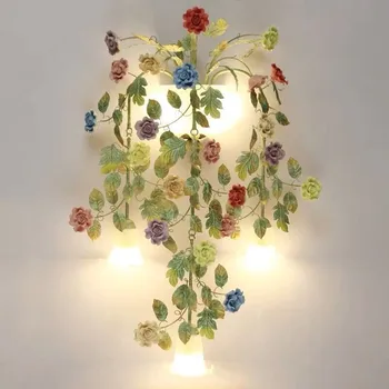 Decora Ülke Çiçek Çiçek Gül Duvar Lambaları LED AC duvar ışıkları Oturma Odası için Ev iç mekan aydınlatması Duvar aplikleri yatak odası lambası