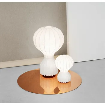 Iskandinav masa lambaları Modern italya tasarımcı ıpek beyaz Led ışıkları yatak odası başucu oturma odası dekorasyon çalışma ev dekor masa lambası