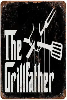 En Grillfather Vintage LookRetro Alüminyum İşareti Duvar DecorVintage MetalTin İşareti Duvar Plak Posteri Ev Bar Pub için Adam