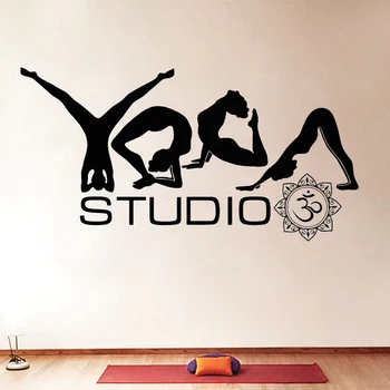 Vinil Duvar Çıkartması Yoga Stüdyosu Pozlar Kelime Budizm Meditasyon duvar çıkartmaları Yoga Salonu Dekorasyon Çıkartmaları Çıkarılabilir Duvar Kağıdı X976