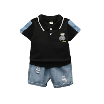 Yeni Çocuk Giyim Takım Elbise Yaz Bebek Erkek Kız Moda T-shirt Şort 2 adet / takım Toddler Rahat Pamuk Kostüm Çocuklar Eşofman