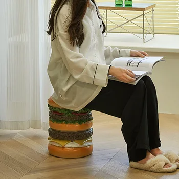 Modern Minimalist Dışkı Burger Mısır Yaratıcı Ayakkabı Değiştirme Net Kırmızı Ins Rüzgar Dışkı Oturma Odası Dekorasyon Süsler Dropshipping