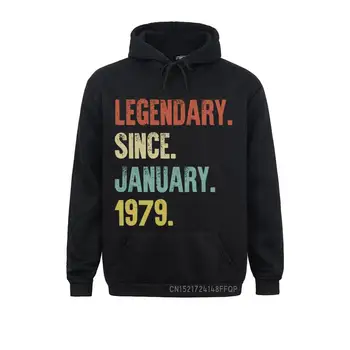 Retro Vintage 40th Doğum Günü Kazak Efsanevi Ocak 1979'dan Beri Kazak Erkekler Hoodiess Giyim Mont Rahat