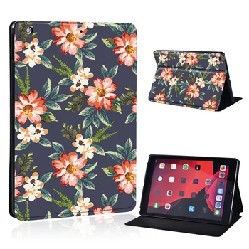 Çiçek Baskı Kapak için iPad 9th 10.2 ipad kılıfı 8th 7th Nesil pu deri tablet ipad kılıfı 2 3 4 Gen 9.7 