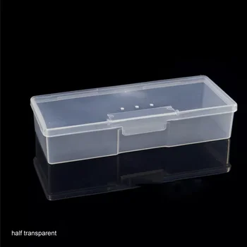 Teşhir kutuları Organizatör Kutuları Tampon Taşlama Dosyaları Plastik Şeffaf Nail Art Ekipmanları saklama kutusu Tırnak Manikür Araçları