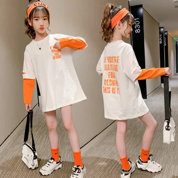 одежда 2020 новинка хит Korean Style Thanksgiving Outfits Toddler Girl Cute Beauty Clothes Loose Sweater топы для девочек 12 лет