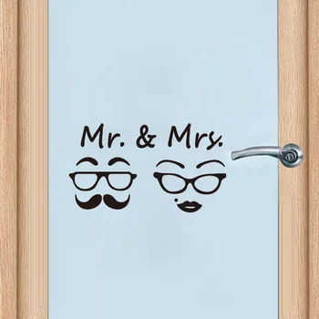 Mr. & Mrs. Tırnaklar Kapı Sticker Ev Dekor Tuvalet Banyo WC Duvar Kağıdı Sanat Kapı Dekorasyon Çıkartmaları Vinil Çıkarılabilir Poster Duvar