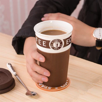Basit Kişilik Seramik Fincan Kahve Fincanı Özelleştirilmiş LOGO Kupa Yaratıcı Ofis Fincan Kupalar