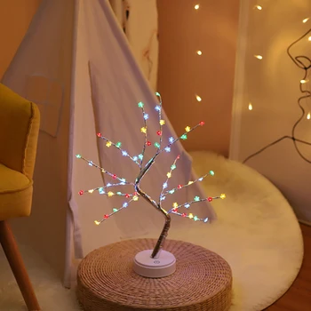 Masa ağacı ışık ile 36/108 LEDs, DIY yapay ışık ağacı lamba dekorasyon için hediye ev düğün, pil / USB kumandalı