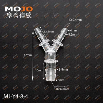 2020 Ücretsiz kargo MJ-Y4-8-4 Azaltma tipi Y şekli 3 yollu su borusu adaptörü(10 adet / grup)