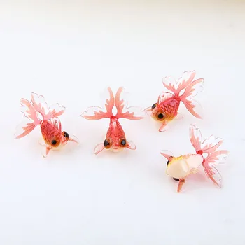 2 adet Uğurlu Kırmızı Edebi Koi Simülasyon Küçük Goldfish Kolye DIY El Yapımı Takı Küpe Tırnak Aksesuarları Malzeme
