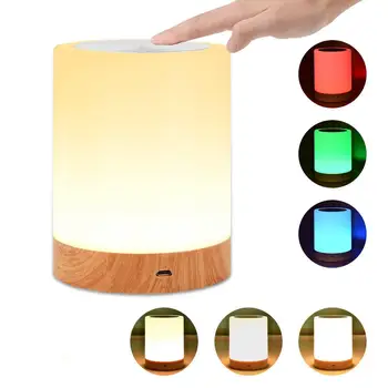 USB şarj edilebilir LED lamba Dokunmatik Kontrol Gece Lambası Akıllı Dimmer Başucu Masa Lambası Kısılabilir RGB Renk Değişimi Oturma Odası Yatak Odası için