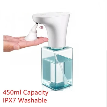 Otomatik köpük sabun sabunluğu Banyo temassız El Yıkama Makinesi İçin USB Şarj İle Çocuk 450ML Kapasiteli IPX7 Yıkanabilir