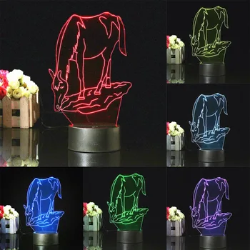 3D yaratıcı LED masa lambası ışık 7 renk değişimi gece lambası Noel çocuk hediye