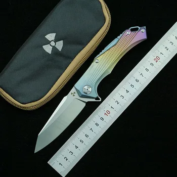 LEMIFSHE JK3287 Flipper katlama bıçak D2 çelik bıçak titanyum alaşım kolu açık kamp mutfak meyve bıçağı EDC aracı