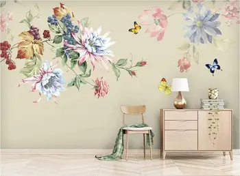 Özel duvar kağıdı modern minimalist el-boyalı yağlıboya çiçek Avrupa arka plan duvar dekorasyon boyama