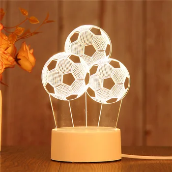 Futbol 3D LED Gece ışıkları Masa masa ışığı ABS + Reçine Çok tasarım Lambası Çocuklar Çocuklar için Yatak Odası Süslemeleri