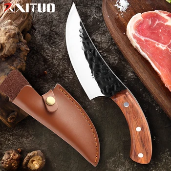 XITUO Yüksek karbonlu çelik Sabit bıçak Bıçak Tam Tang El Yapımı Bıçak Mutfak şef bıçağı Keskin Kamp Survival cep bıçak EDC