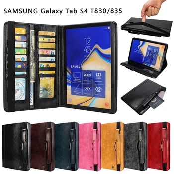 Samsung kılıfı Galaxy Tab S4 10.5 inç T830 T835 SM-T830 Kapak kalemlik Akıllı deri kart yuvası Standı tablet kılıfı