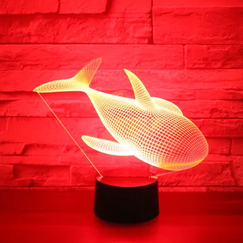 3D LED gece Lambası balina 7 renk ışık ile ev dekorasyon için lamba İnanılmaz görselleştirme optik Illusion harika