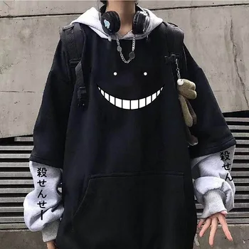 Korosensei Hoodies Anime Suikast Sınıfı Kazak Erkekler Kış Harajuku Streetwear Gotik kadın kıyafetleri Büyük Boy Hoodie