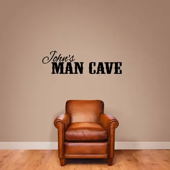 Özel Ad Man Cave Duvar Çıkartması Kişiselleştirilmiş Bar Odası Yatak Odası DIY Çıkarılabilir Duvar Dekorasyon Vinil Duvar Sticker Yatak Odası İçin S030