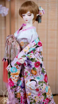 1/6 1/4 1/3 BJD Giysileri Japon Antik Kostüm Oiran Kimono Kıyafet BJD / SD Kız ID72 80cm Güçlü Amca Bebek Aksesuarları 180