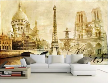 WDBH özel duvar 3d duvar kağıdı Avrupa Paris Eyfel Kulesi ev dekorasyon boyama 3d duvar resimleri duvar kağıdı oturma odası için