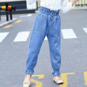 2019 Sıcak Satış Çocuk Düz Pantolon Kızlar İçin 6 8 10 Yıl Uzun Pantolon Çocuklar rahat pantolon Düz Renk Pamuk Sıcak Kot Pantolon